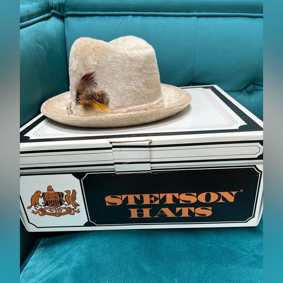 1950’s John B Stetson The Imperial Tan Long Haired Beaver Fur Fedora Size 7/56CM - Picture 11 of 11